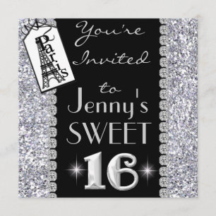 SWEET 16 Invitation THEME PARIS