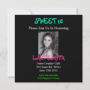 SWEET 16 Invititation Invitation