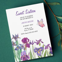 Sweet 16 Iris flower purple Birthday 