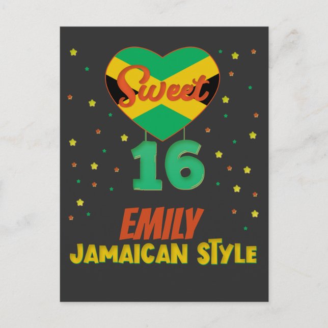 Sweet 16 Jamaican Style Birthday Girl Vacation   Postcard (Front)