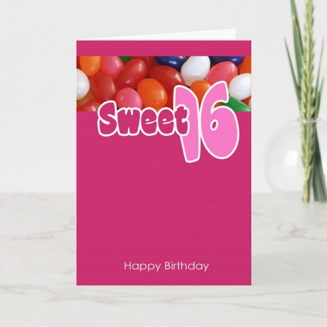 Sweet 16 Jelly Beans Card (Front)