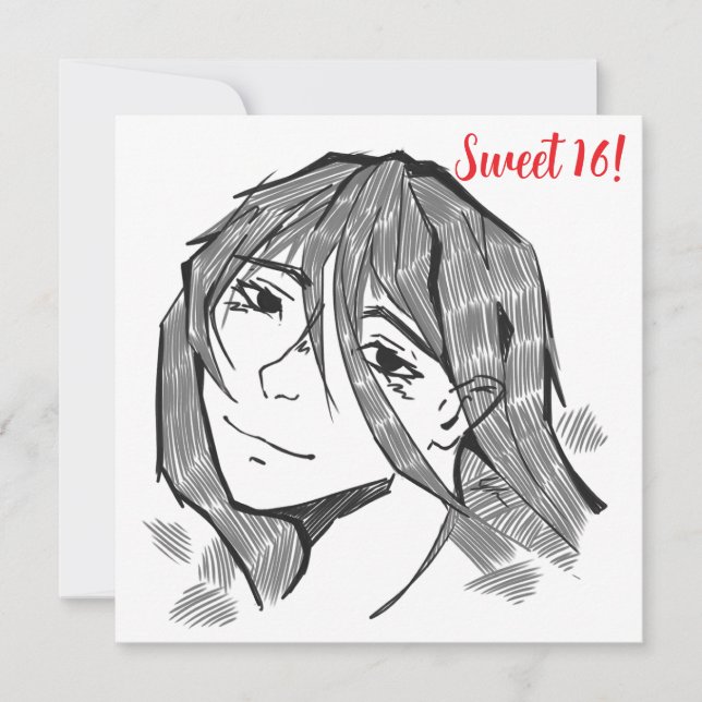 Sweet 16, lineart holiday card (Front)