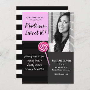 Sweet 16 Lollipop Candy Land Photo Sweet 16 Invitation