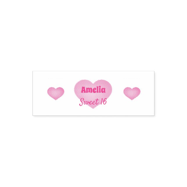 Sweet 16 Love heart Self-inking Stamp (Design)