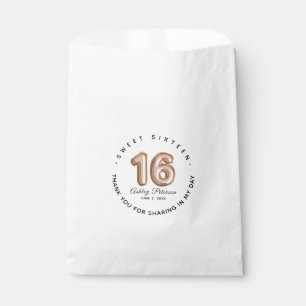 Sweet 16 Luxury Rose gold Balloons Birthday Favour Bags