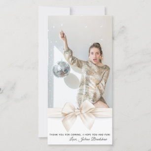 Sweet 16 Luxury Rose gold Balloons Photo Thank You Card