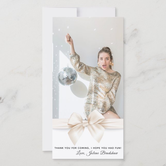 Sweet 16 Luxury Rose gold Balloons Photo Thank You Card (Front)