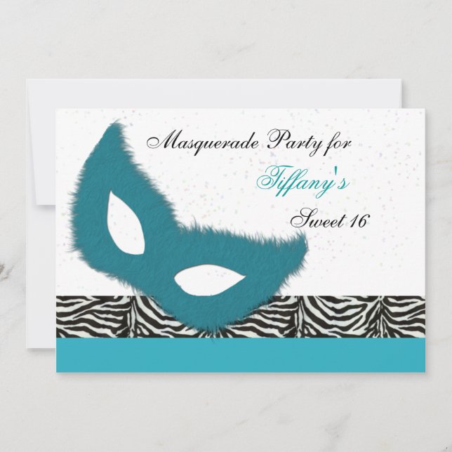 Sweet 16 Masquerade party Invitation (Front)