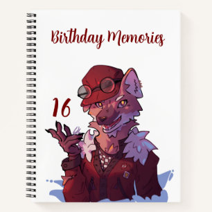 Sweet 16 memories wolf notebook
