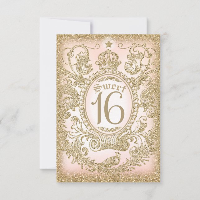 Sweet 16 Once Upon a Time Princess NO RSVP Card (Front)