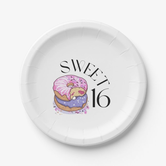 Sweet 16 Paper Plates (Front)