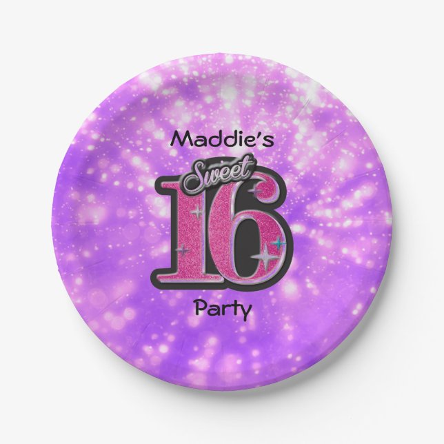 Sweet 16 Paper Plates (Front)