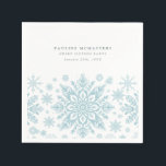 Sweet 16 Party Blue White Snowflake Winter Napkin<br><div class="desc">Very elegant blue watercolor snowflakes create a pretty border along the bottom of this birthday custom napkin. Modern and minimalist design has an open and airy feel. The contemporary aesthetic will appeal to people of all ages.</div>