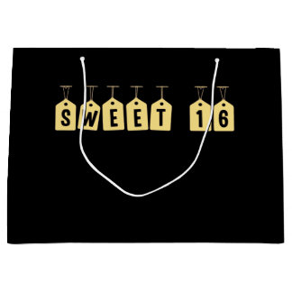 Sweet 16 Party Fan Large Gift Bag