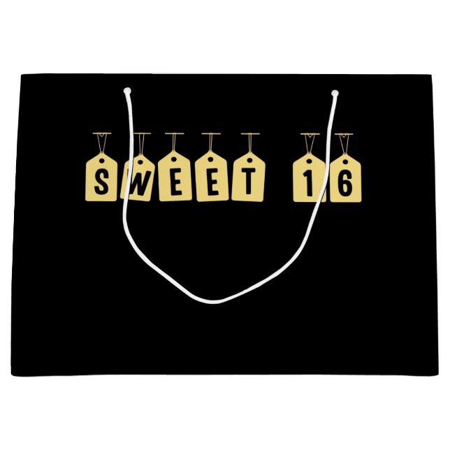 Sweet 16 Party Fan Large Gift Bag (Front)