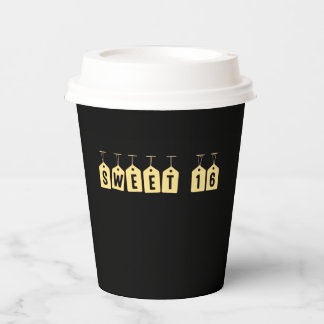 Sweet 16 Party Fan Paper Cups