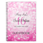 Sweet 16 Party Guestbook Pink Glitter Lights