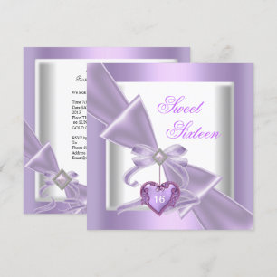 Sweet 16 Party Sweet Sixteen Lilac White 2 Invitation