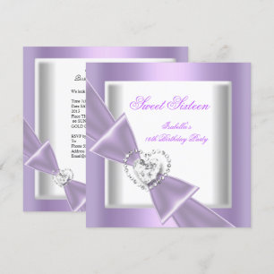 Sweet 16 Party Sweet Sixteen Lilac White Invitation