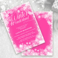 Sweet 16 Party Winter Wonderland Snowflake Pink