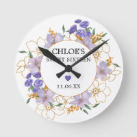 Sweet 16 Personalised Gift Purple Gold Floral