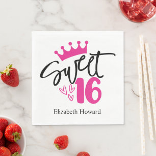 Sweet 16 Personalised Paper Napkin
