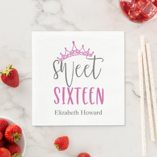 Sweet 16 Personalised Paper Napkin
