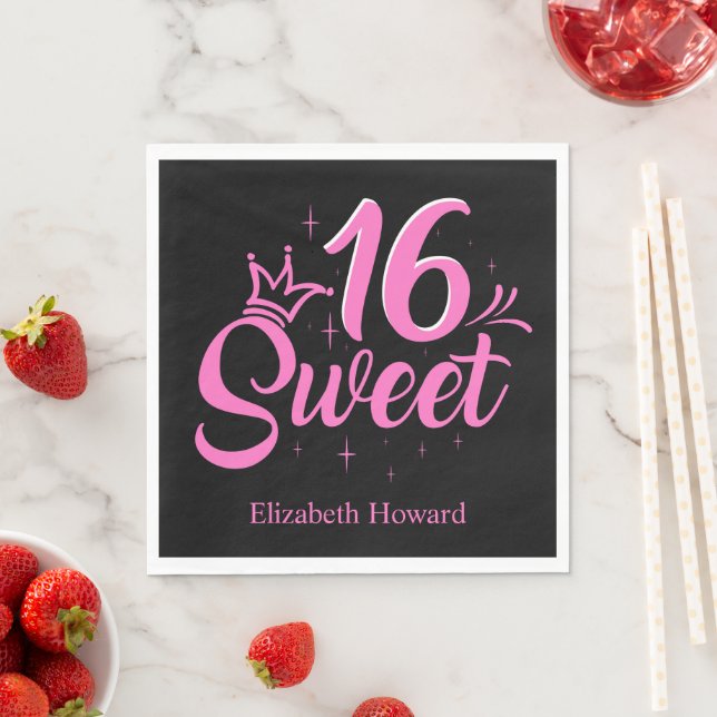 Sweet 16 Personalised Paper Napkin (Insitu)
