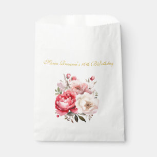 Sweet 16 Personalized Floral Party Favors Favour Bags