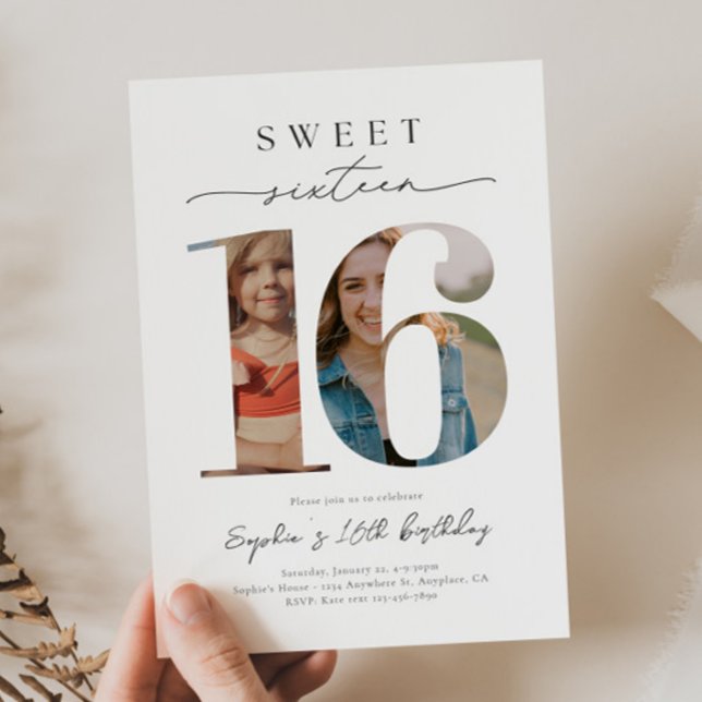Sweet 16 Photo Birthday Invitation (Creator Uploaded)