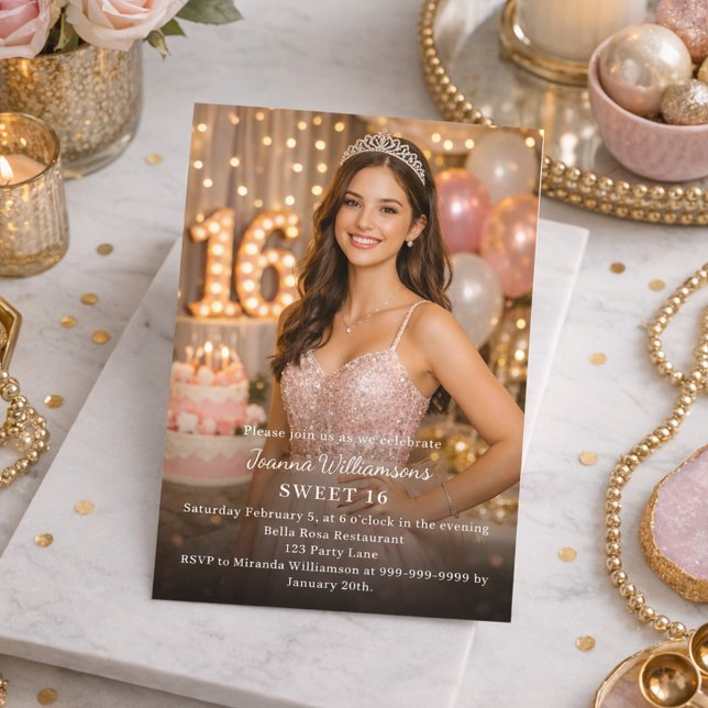 Sweet 16 photo invitation (Creator Uploaded)