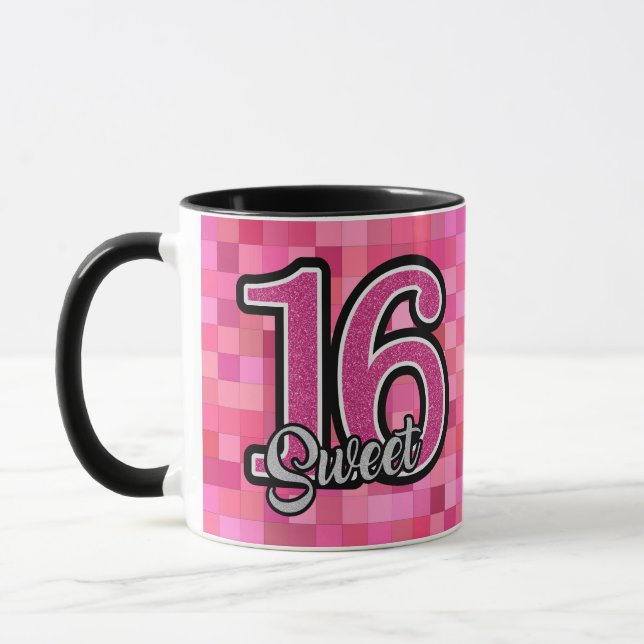 Sweet 16 Photo Pink Birthday Coffee Super Cute Cup (Left)