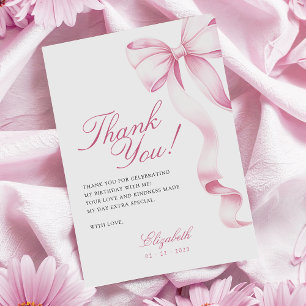 Sweet 16 Pink Bow Thank You Card