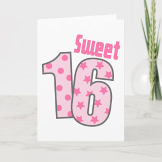 Sweet 16 (Pink Dots And Stars) Card