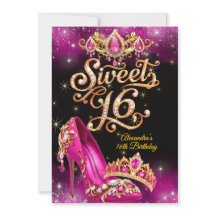 Sweet 16 Pink Princess Birthday Party Shoe Tiara