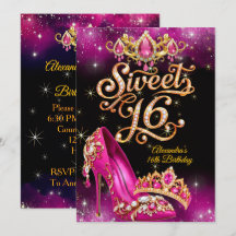 Sweet 16 Pink Princess Birthday Party Shoe Tiara