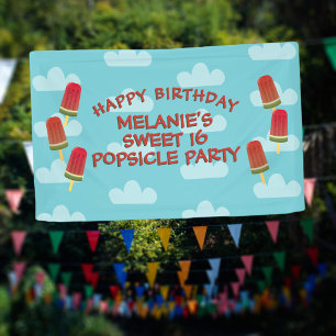 Sweet 16 Popsicle Party Girl Birthday Banner