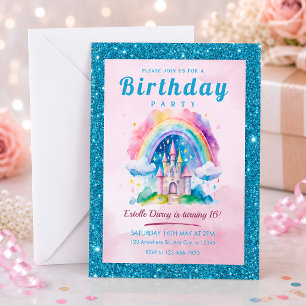Sweet 16 Princess Castle Birthday Invitation
