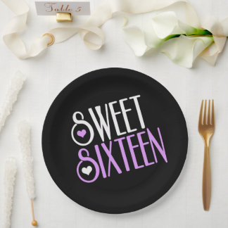 Sweet 16 Purple Paper Plate