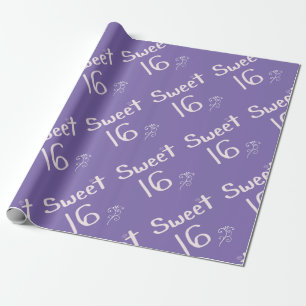 Sweet 16 Purple Wrapping Paper