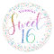 Sweet 16 Rainbow Ombre Glitter Confetti Birthday