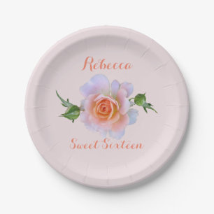 Sweet 16  Rose Birthday Paper Plate