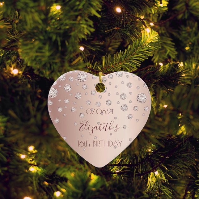 Sweet 16 rose gold diamonds ceramic tree decoration (Creator Uploaded)