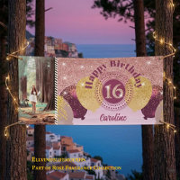 Sweet 16 Rose Gold Glitter Balloon Parade Photo