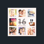 Sweet 16 rose gold name photo collage canvas print<br><div class="desc">A unique 16th birthday gift or keepsake, celebrating her life with a collage of 8 of your photos. Add images of her family, friends, pets, hobbies or dream travel destination. Personalise and add a name, age 16 and a date. Grey and black coloured letters. A chic girly and feminine rose...</div>