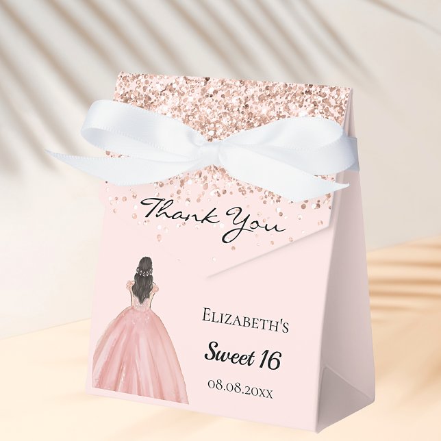 Sweet 16 rose gold princess dress favour box (Creator Uploaded)