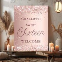 Sweet 16 rose gold welcome