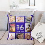 Sweet 16 royal blue photo collage name cushion<br><div class="desc">A unique gift for a girl's Sweet 16,  16th birthday,  celebrating her life with a collage of 8 of your own photos,  pictures.  Personalise and add her name and a date. A trendy royal blue background.   The name is written with a modern hand lettered style script.</div>