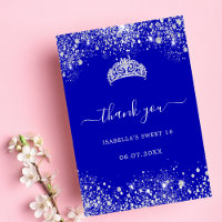 Sweet 16 royal blue silver glitter tiara