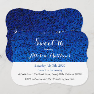 Sweet 16 Royal Blue Sparkle Invitation